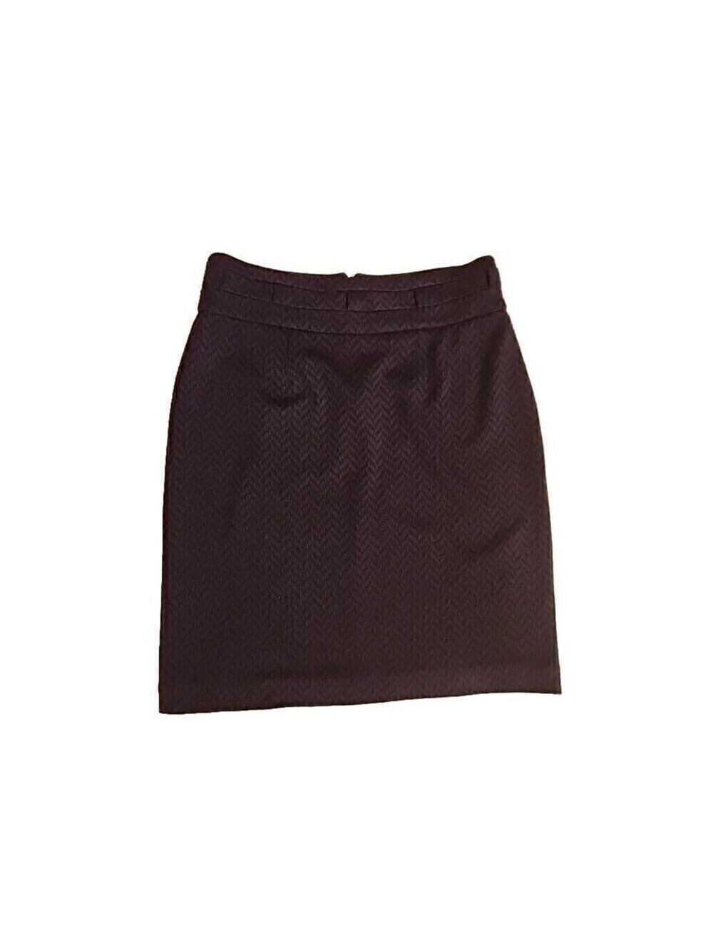 Grace Elements Skirt Sz: 6 Pencil Straight Stretch Chevron Black Purple No Belt